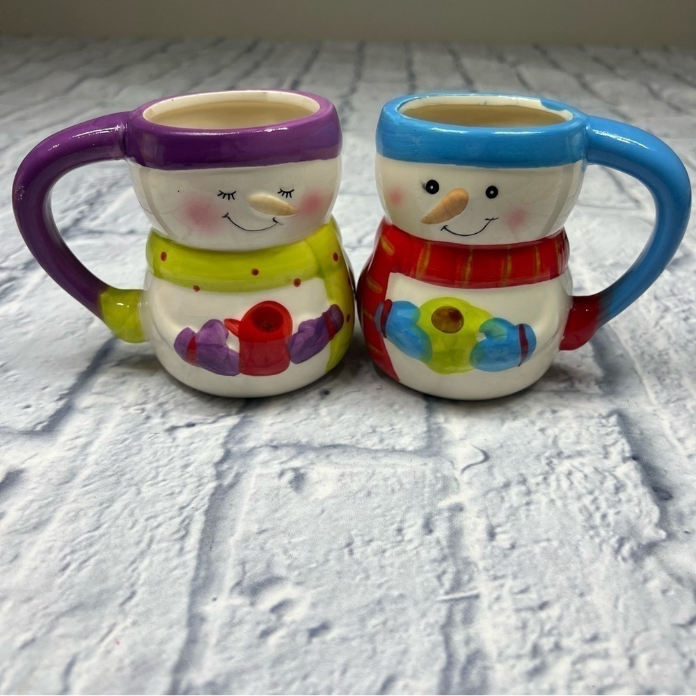 Mr and Mrs Snowman mugs